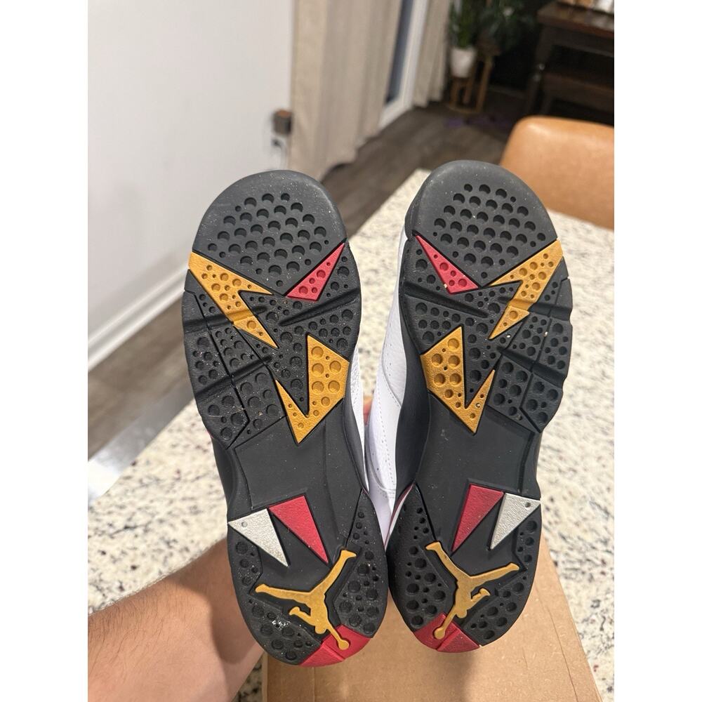 Air Jordan 7 Cardinal 2022 GS White Red Gold Size 6Y Women’s 7.5 - Picture 9 of 10